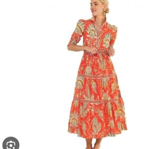 Gretchen Scott Designs Orange Paisley Maxi Dress